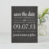 Save The Date Classy Chalkboard Photo Enregistrer La Date Invita (Debout devant)