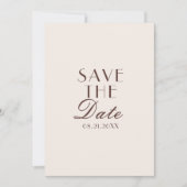 Save The Date Classy Chocolate Brown Ivory Old Money Wedding (Devant)