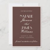 Save The Date Classy Chocolate Brown Ivory Old Money Wedding (Dos)