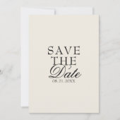 Save The Date Classy Cream Black Old Money Fancy Wedding (Devant)