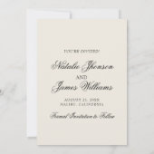 Save The Date Classy Cream Black Old Money Fancy Wedding (Dos)