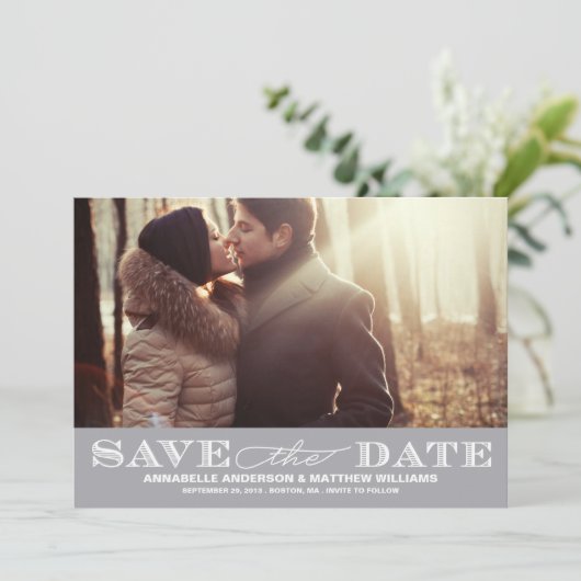 Save The Date Classy Enregistrer la date PostCard (Debout devant)