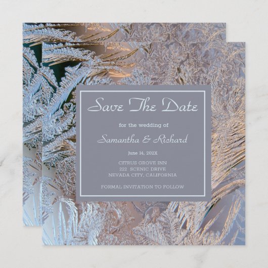 Save The Date Classy Frosted Enregistrer la date (Devant / Derrière)