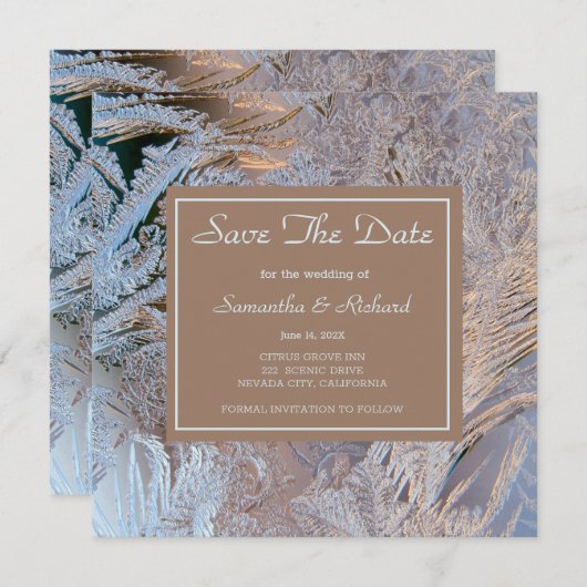 Save The Date Classy Frosted Enregistrer la date (Devant / Derrière)
