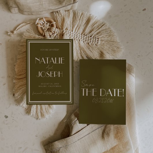 Save The Date Classy Grassland Ivory Old Money Whimsical Wedding