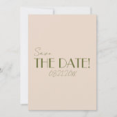 Save The Date Classy Olive Green Old Money Retro Luxury Wedding (Devant)