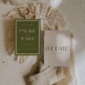 Save The Date Classy Olive Green Old Money Whimsical Wedding