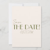 Save The Date Classy Olive Green Old Money Whimsical Wedding (Devant)