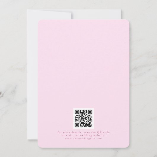 Save The Date Classy Pastel Rose Élégant Script Enregistrer La D (Dos)