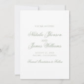 Save The Date Classy Sage Green Boho Old Money Photo Wedding (Dos)