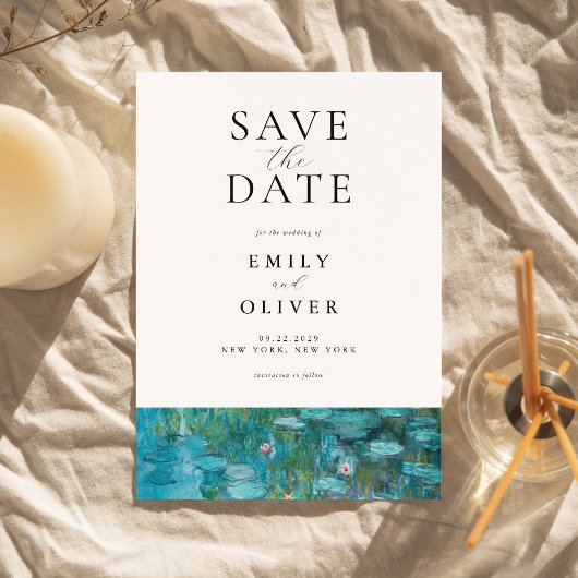 Save The Date Claude Monet Water Lilies Mariage