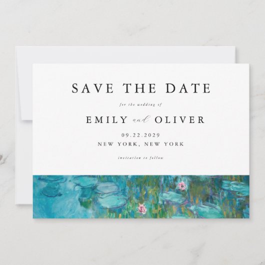 Save The Date Claude Monet Water Lilies Mariage (Devant)
