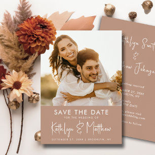 Save The Date Clay Fun Script photo moderne minimaliste Mariage