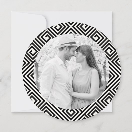 Save The Date Clé grecque classique Enregistrer la photo du scri (Dos)