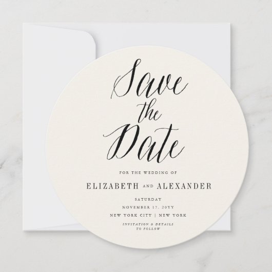 Save The Date Clé grecque classique Enregistrer la photo du scri (Devant)