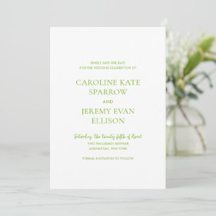 Save The Date Clean Lime Green QR Code Photo Mariage élégant
