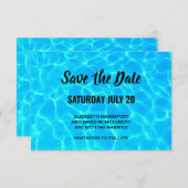 Save The Date Clear Blue Pool Water Photo Mariage Décontracté (Devant / Derrière)