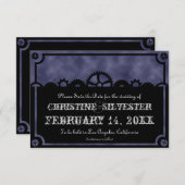 Save The Date Clockwork Silhouette, 3.5"x5" enregistrer la date (Devant / Derrière)