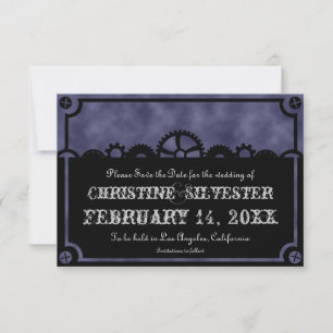 Save The Date Clockwork Silhouette, 3.5"x5" enregistrer la date