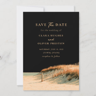 Save The Date Clôture de dune balayée par le vent Mariage sur la