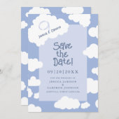 Save The Date Cloud Neuf 9 Cute Fun Whimsical Unique Mariage (Devant / Derrière)