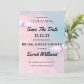Save The Date Cloud Nine Fête de mariage et de Baby Shower aux c (Debout devant)