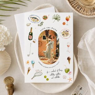 Save The Date Club d'été aquarelle Photo personnalisée