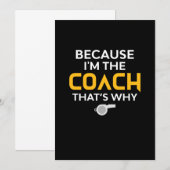 Save The Date Coach-Because I'm the Coach's Why (Devant / Derrière)