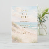 Save The Date Coastal beach modern wedding (Debout devant)