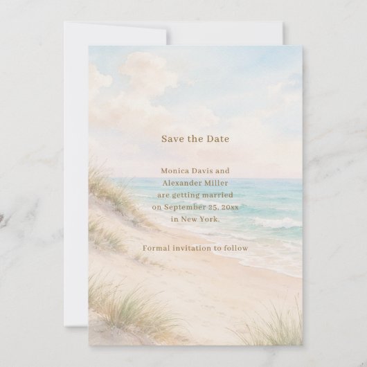 Save The Date Coastal beach modern wedding (Dos)