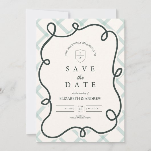 Save The Date Coastal Chic Mariage (Devant)