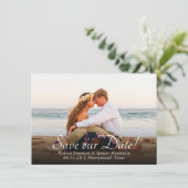 Save The Date Coastal Chic | Mariage photo Turquoise et Coral Re (Debout devant)
