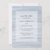 Save The Date Coastal Chic Muted Blue Mariage élégant (Devant)