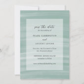 Save The Date Coastal Chic Muted Green Mariage élégant (Devant)