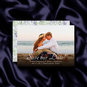 Save The Date Coastal Chic Photo marine violette et verte