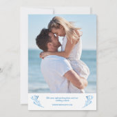 Save The Date Coastal Chic Seaside Blue Seashells & Starfish (Dos)