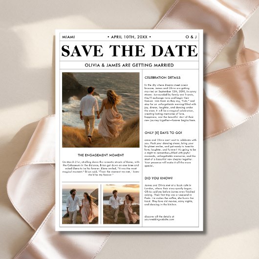 Save The Date Coastal Cliff Sunset 3 Mariage photo journal