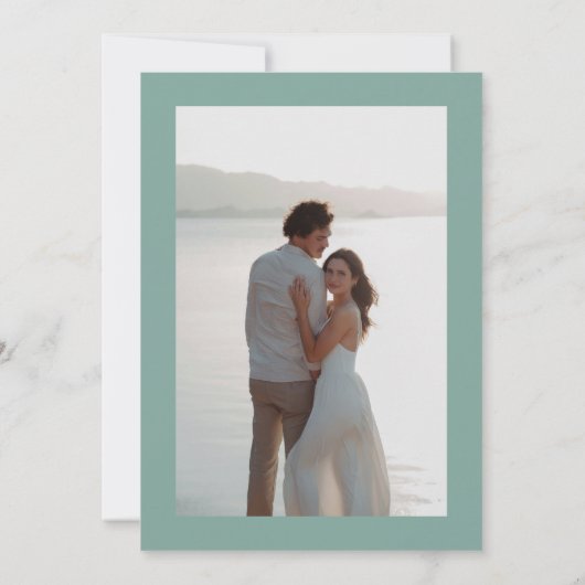 Save The Date Coastal Sage Stripes Photo Stylish Trendy Wedding (Dos)