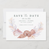 Save The Date Coastal Seashell Beach Wedding Enregistrer la date (Devant)