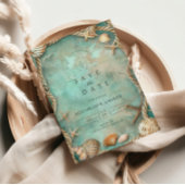 Save The Date Coastal Seashell Botanical Wedding