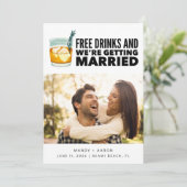 Save The Date Cocktail artisanal amusant Mariage photo (Debout devant)