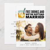 Save The Date Cocktail artisanal amusant Mariage photo (Devant / Derrière)