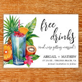 Save The Date Cocktail de fruits tropicaux drôle Photo de mariag