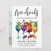 Save The Date Cocktails Drinks aux Fruits Tropicaux Amusants Pho (Devant / Derrière)