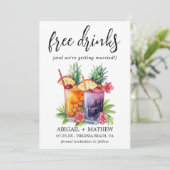 Save The Date Cocktails drôles d'ananas tropicaux Photo mariage (Debout devant)