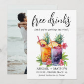 Save The Date Cocktails drôles d'ananas tropicaux Photo mariage (Devant / Derrière)