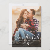 Save The Date Code QR à deux photos, calligraphie simple et mini (Devant)