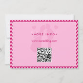 Save The Date Code QR à rayures chevron rose blush (Dos)
