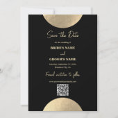 Save The Date Code QR Abstrait Black & Gold moderne (Devant)