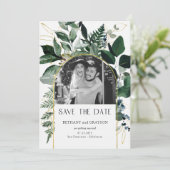 Save The Date Code QR aquarelle feuillage botanique photo Mariag (Debout devant)